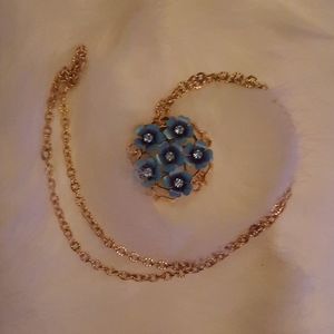 Blue Flowered Necklace